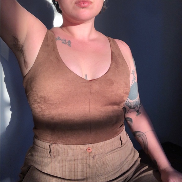 BCBGMAXAZRIA suede Thong bodysuit - Picture 2 of 6